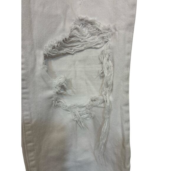 Pistola Denim Straight Leg Sz 26 White High Rise Distressed Tapered Mom Jeans - Picture 2 of 5